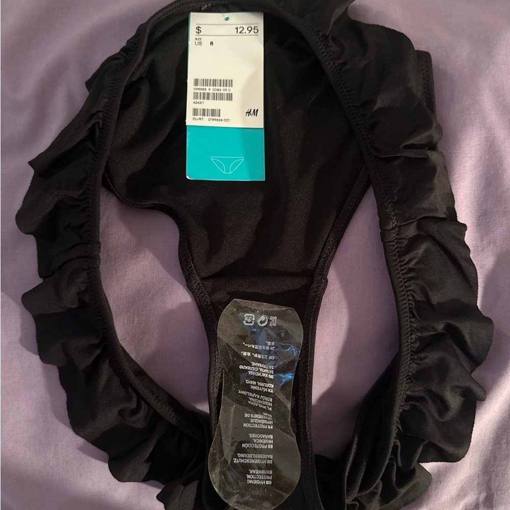 H&M Black Ruffled Swim Bottom - Picture 2 of 3